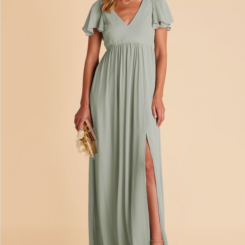 Birdy Grey Hannah Chiffon Sage Dress - Medium